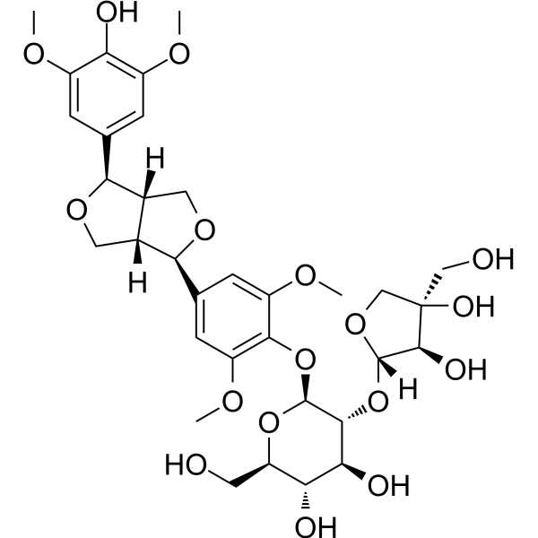 (-)-Syringaresnol-4-O-β-D-apiofuranosyl-(1→2)-β-D-glucopyranoside 136997-64-3